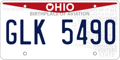 OH license plate GLK5490