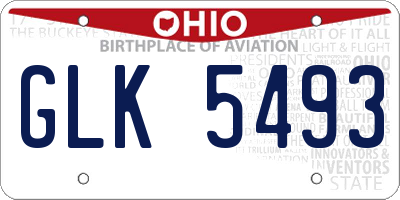 OH license plate GLK5493