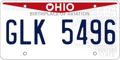 OH license plate GLK5496