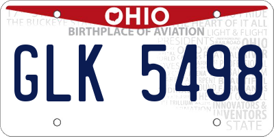 OH license plate GLK5498