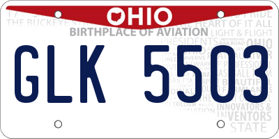 OH license plate GLK5503
