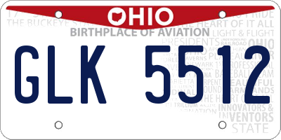 OH license plate GLK5512
