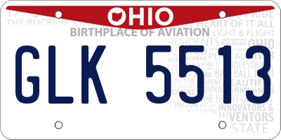 OH license plate GLK5513