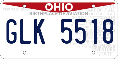 OH license plate GLK5518