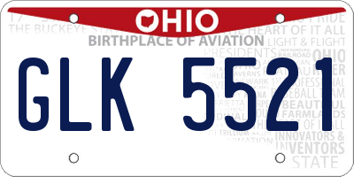 OH license plate GLK5521