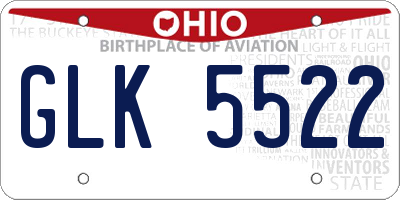 OH license plate GLK5522