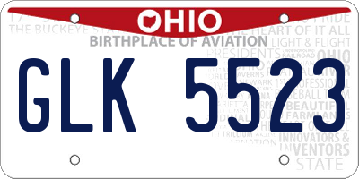 OH license plate GLK5523