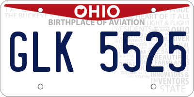 OH license plate GLK5525