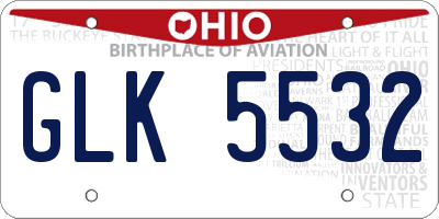 OH license plate GLK5532