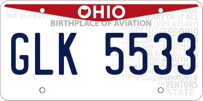OH license plate GLK5533
