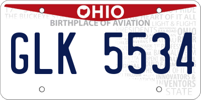 OH license plate GLK5534