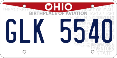 OH license plate GLK5540
