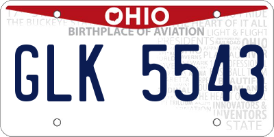 OH license plate GLK5543