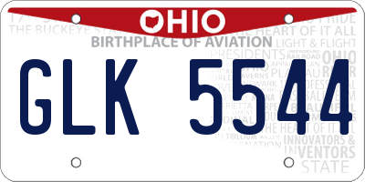 OH license plate GLK5544