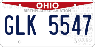 OH license plate GLK5547