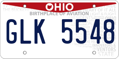 OH license plate GLK5548