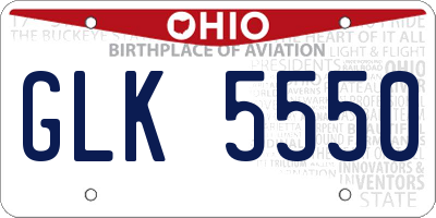 OH license plate GLK5550