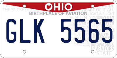 OH license plate GLK5565