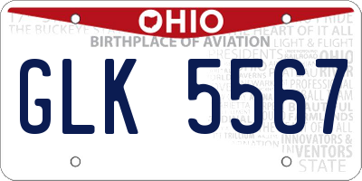 OH license plate GLK5567