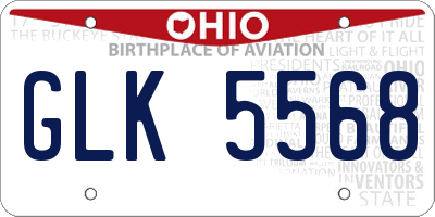 OH license plate GLK5568