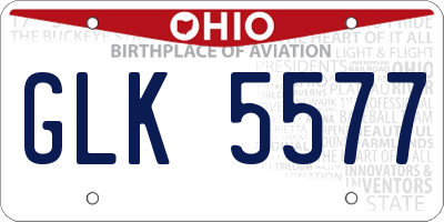 OH license plate GLK5577