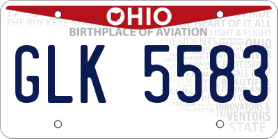 OH license plate GLK5583
