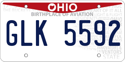 OH license plate GLK5592