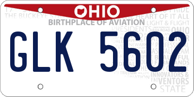 OH license plate GLK5602
