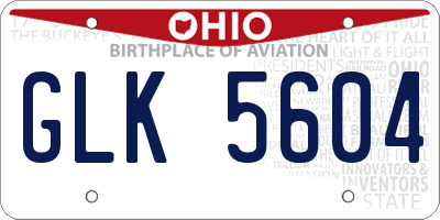 OH license plate GLK5604