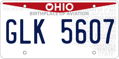OH license plate GLK5607