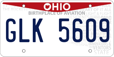 OH license plate GLK5609