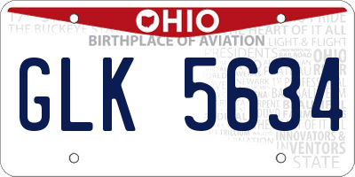 OH license plate GLK5634