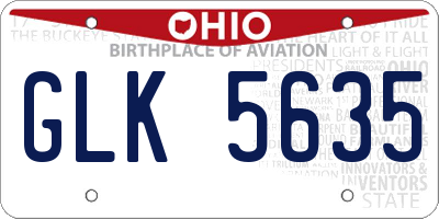 OH license plate GLK5635