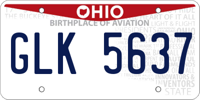 OH license plate GLK5637
