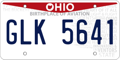 OH license plate GLK5641