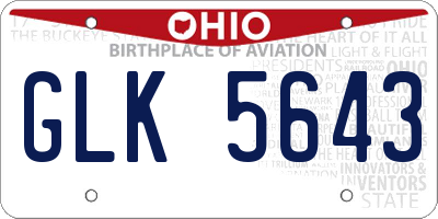 OH license plate GLK5643