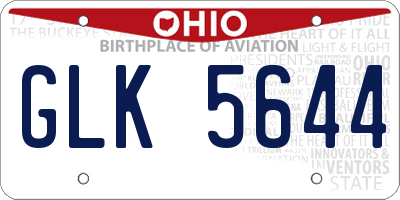 OH license plate GLK5644