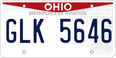 OH license plate GLK5646