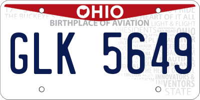 OH license plate GLK5649