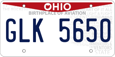 OH license plate GLK5650