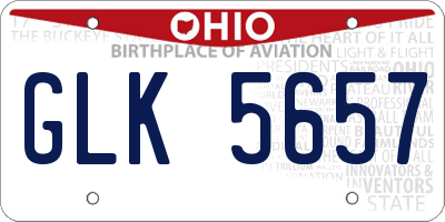 OH license plate GLK5657