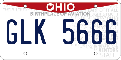 OH license plate GLK5666