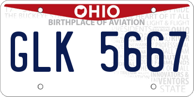 OH license plate GLK5667