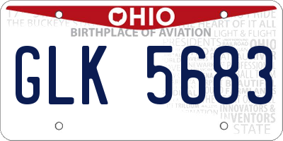OH license plate GLK5683