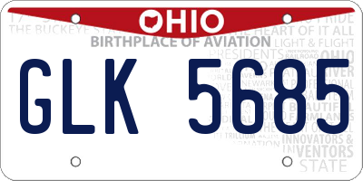 OH license plate GLK5685