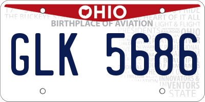 OH license plate GLK5686
