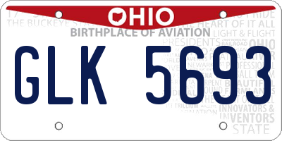OH license plate GLK5693