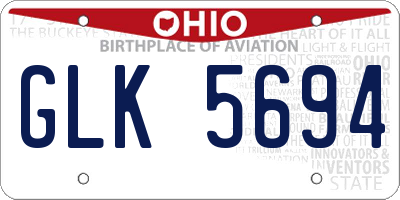 OH license plate GLK5694
