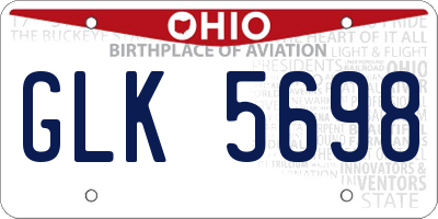 OH license plate GLK5698