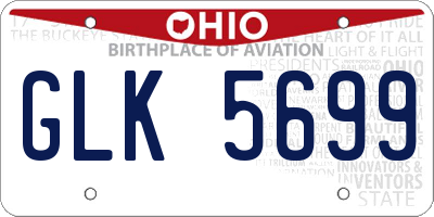 OH license plate GLK5699